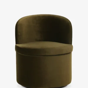 Sunil Swivel Dining Chair Color Green Faux Mohair
